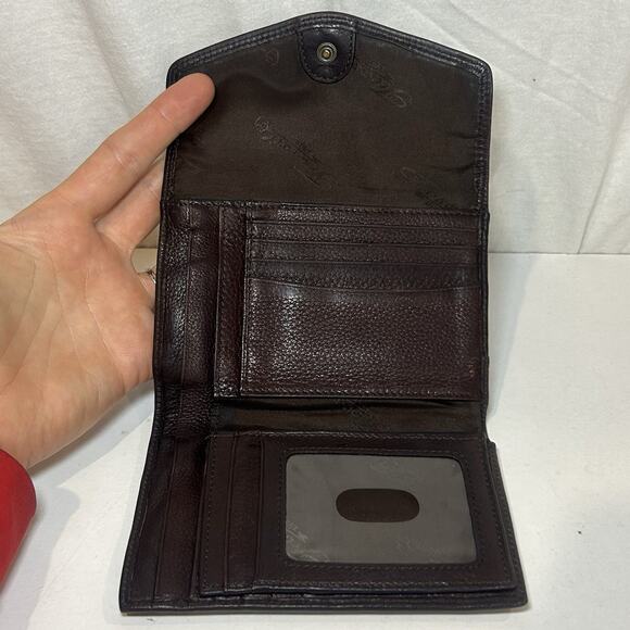 FOSSIL WOMENS Brown Soft LEATHER WALLET SNAP CLOSE ZIPPER POCKET - Picture 5 of 9